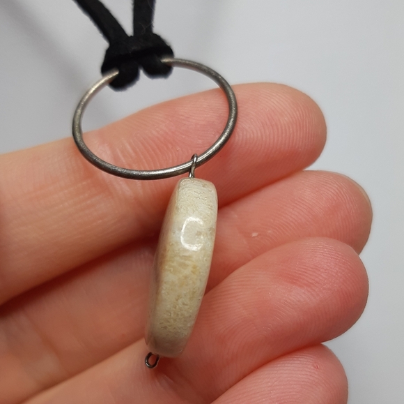 Fossilized Coral with Sterling Silver Wire Necklace - Picture 3 of 8